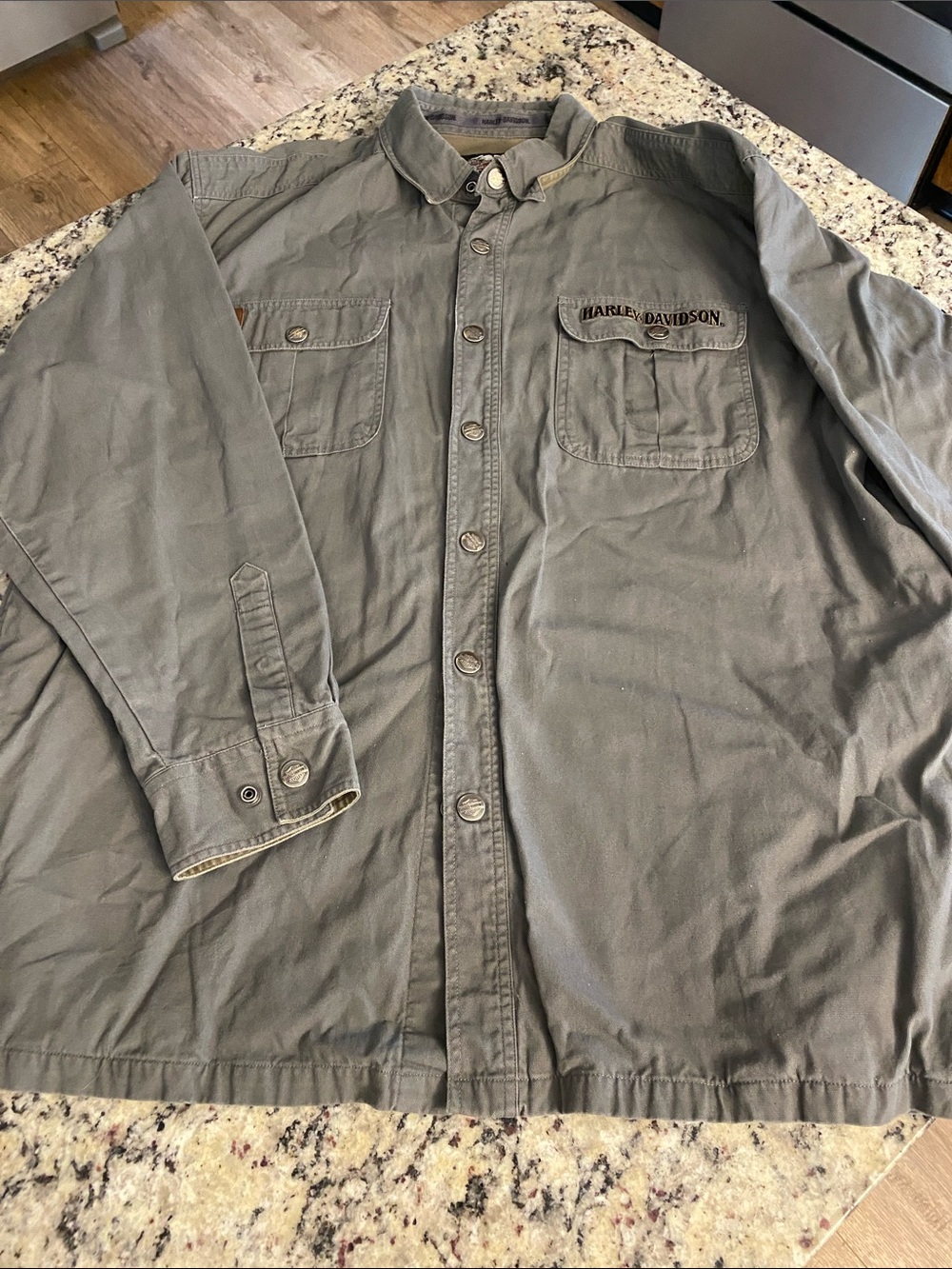Harley-Davidson gray snap front Work Shirt/Jacket